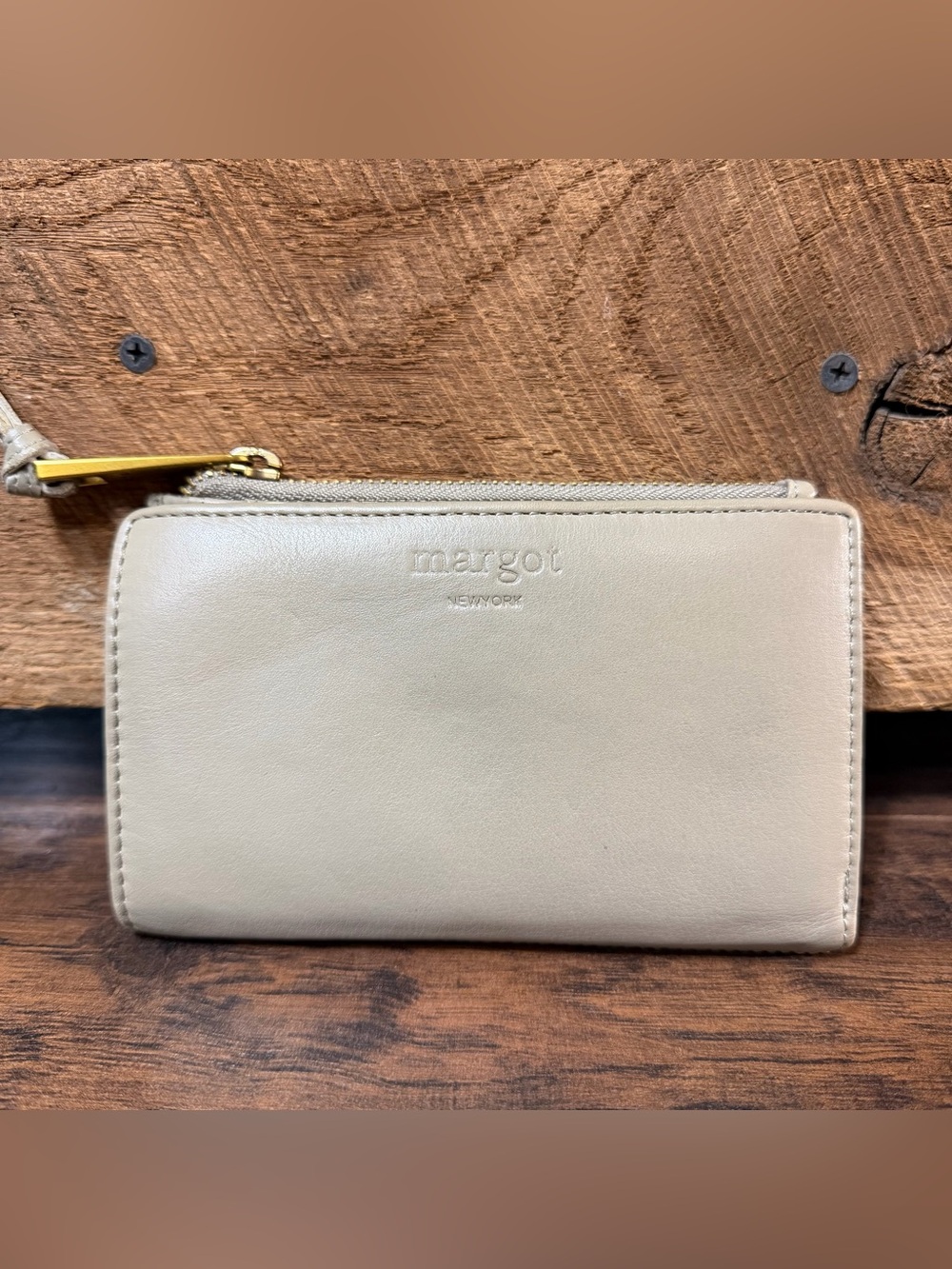 margot NEW YORK Taupe Soft Leather Wallet